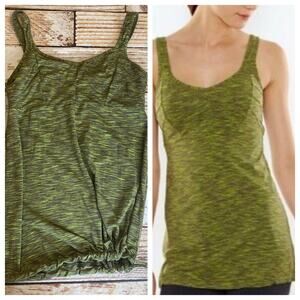 Lucy Tech Breathe Deep Green Space Dyed tank